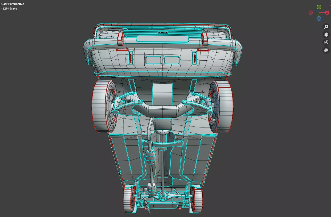 Retro Sedan AZLK 2140 Moskvitch Low-poly 3D model_11