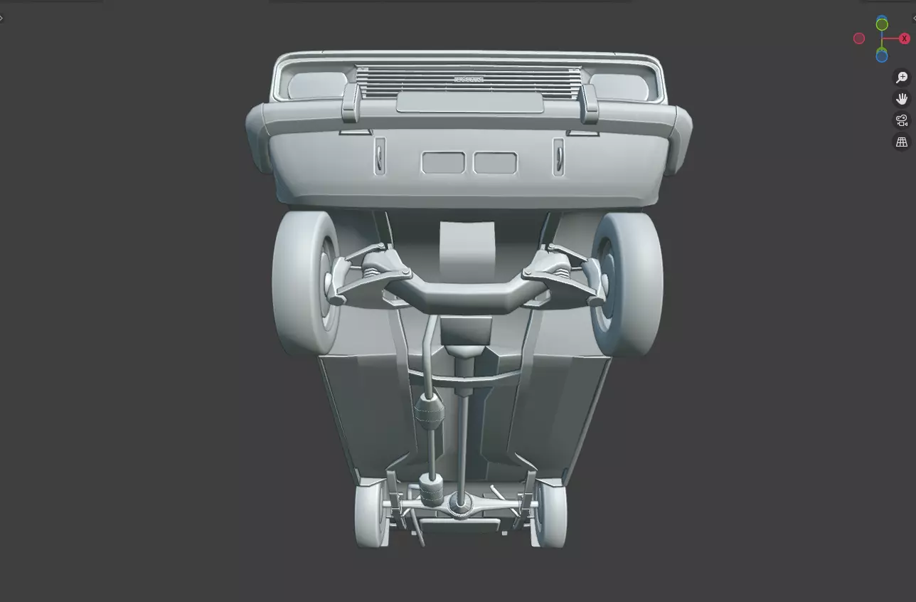 Retro Sedan AZLK 2140 Moskvitch Low-poly 3D model_7