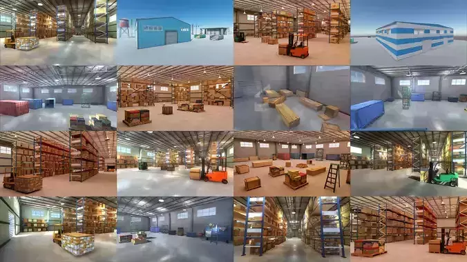 Warehouses Pack and Industrial Props Collection 