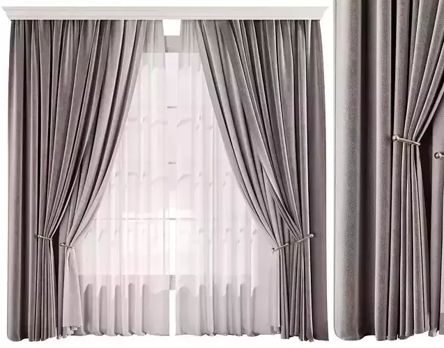 Velvet Curtain Set with Sheer Drapes 75
