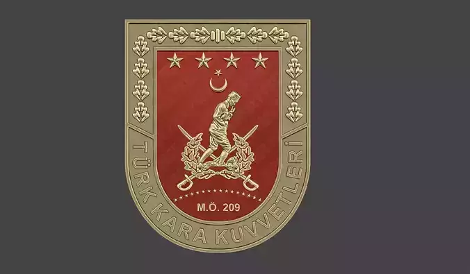 Emblem of the Turkish Land Forces 3D print model