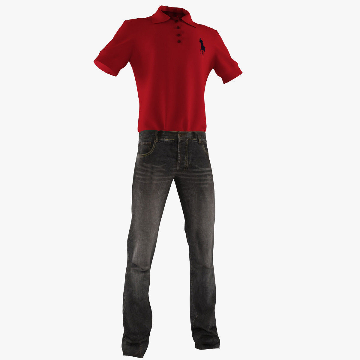 Jeans and Shirt 3D model_5