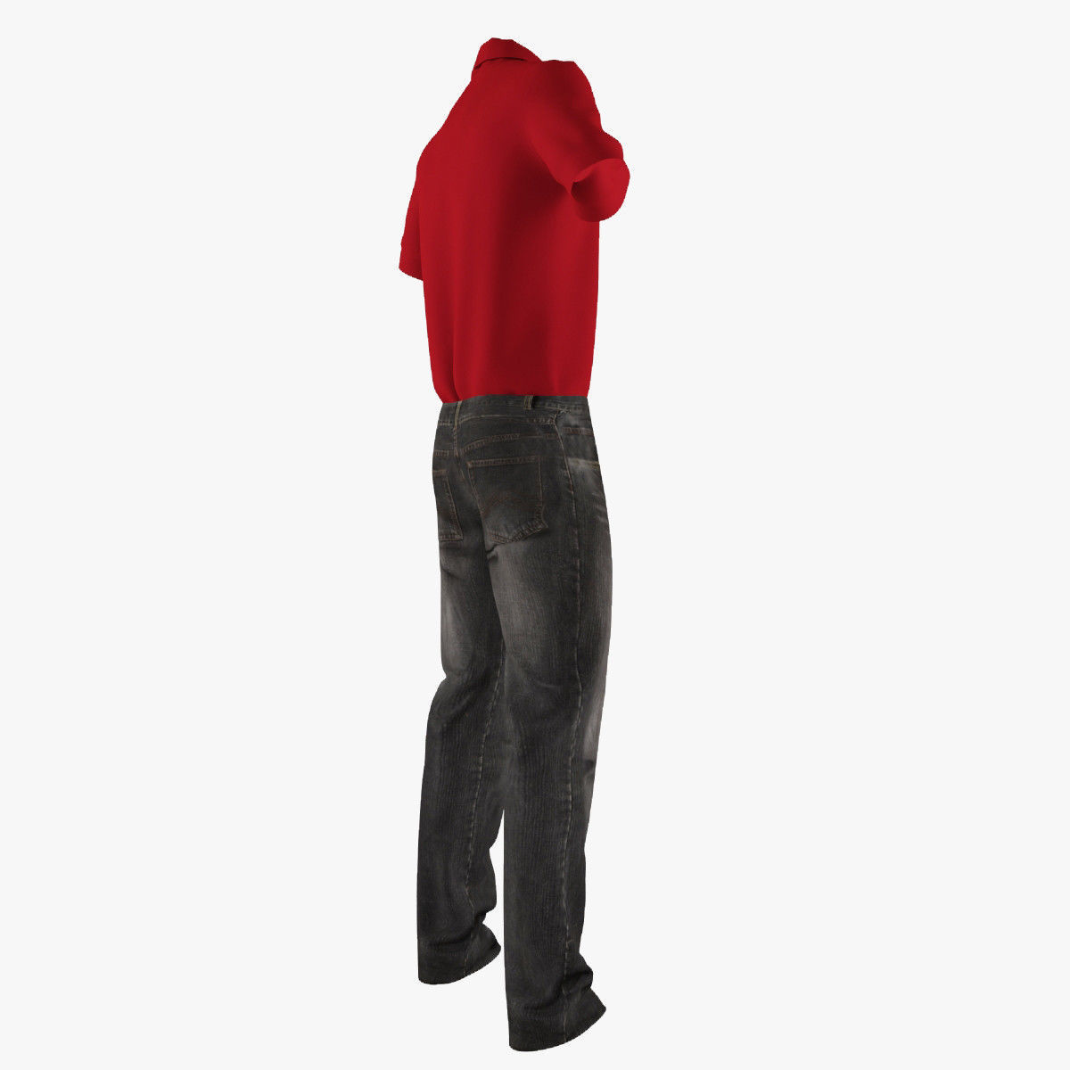 Jeans and Shirt 3D model_7