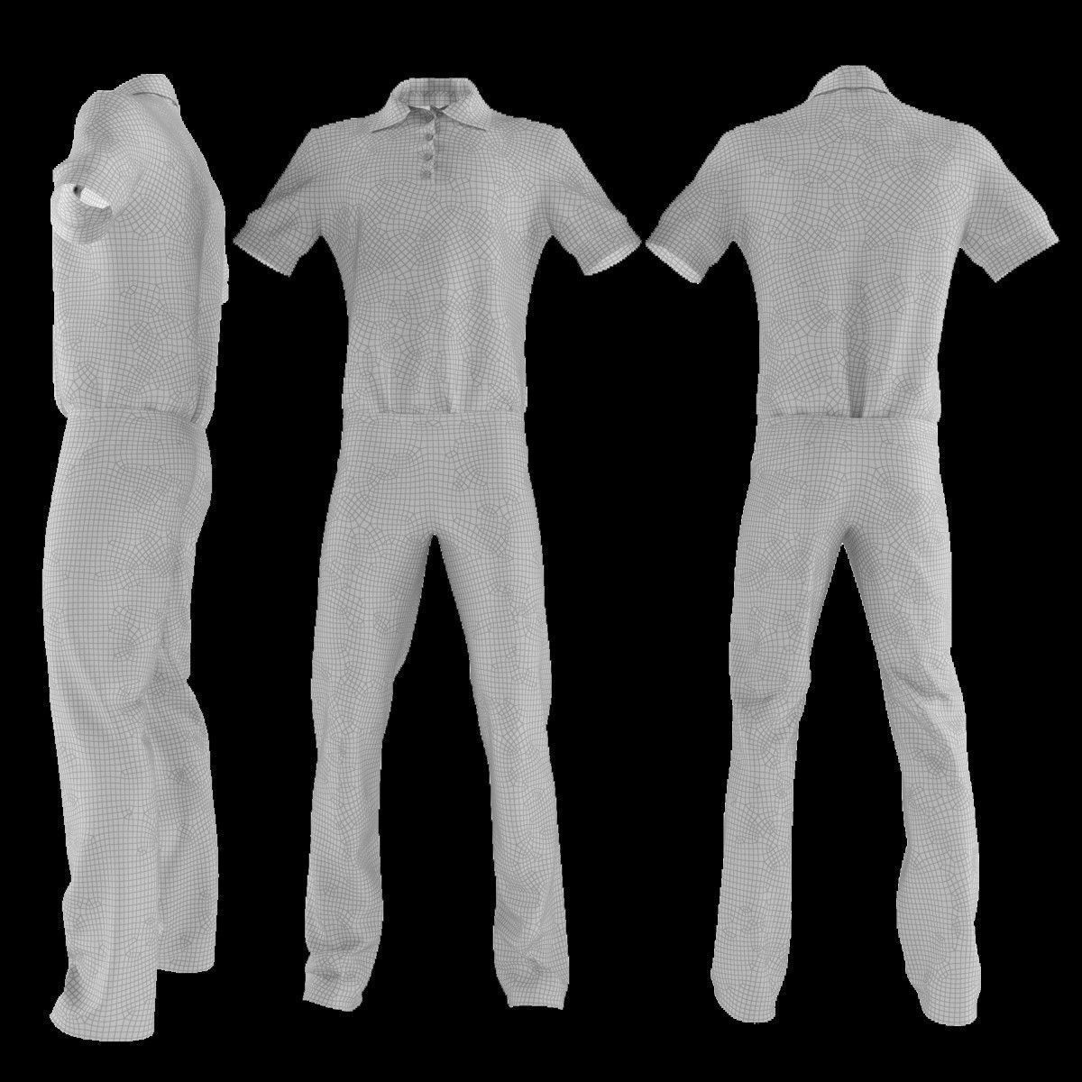 Jeans and Shirt 3D model_15