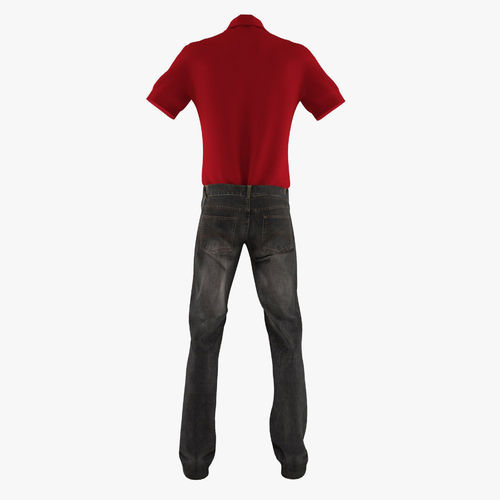 Jeans and Shirt 3D model_11