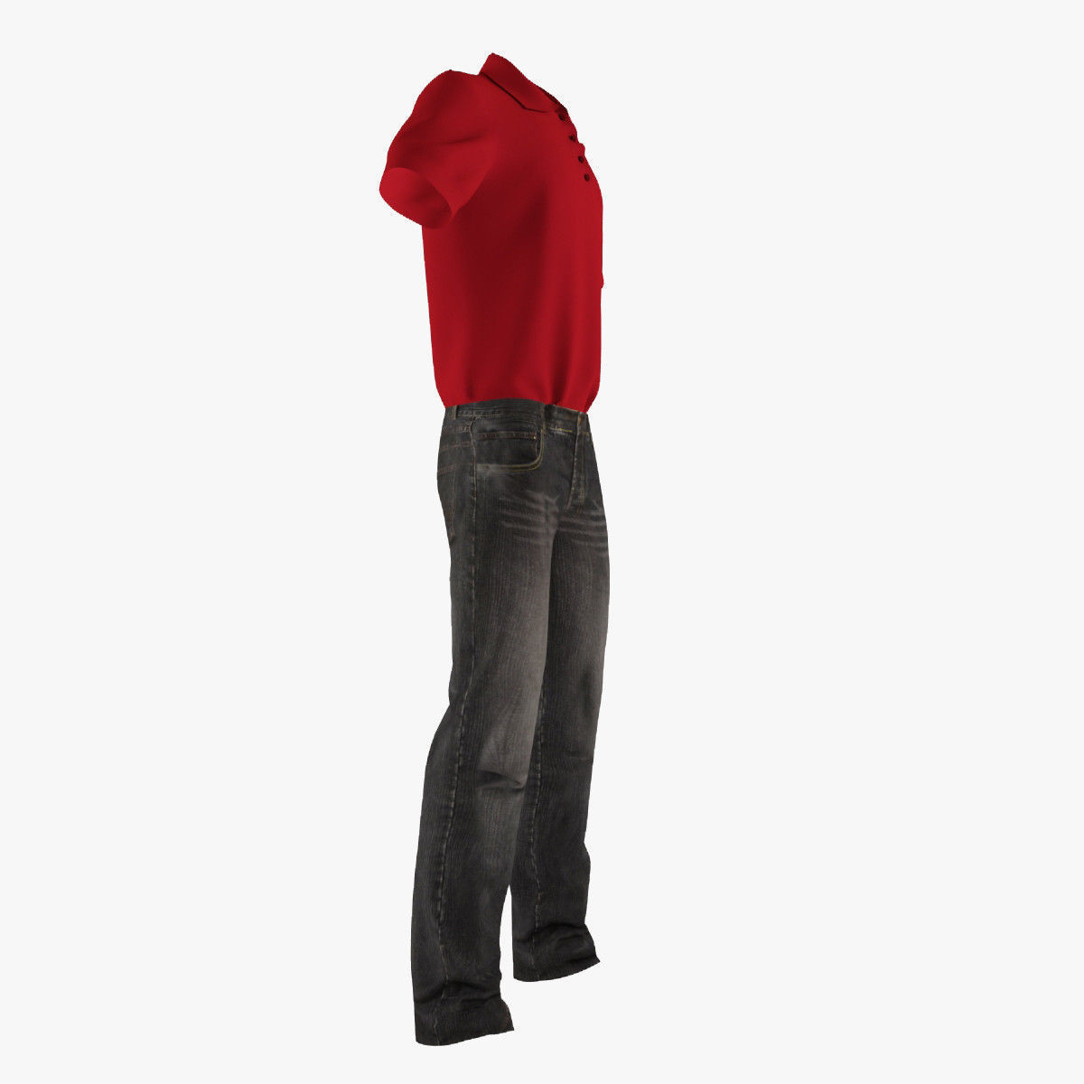 Jeans and Shirt 3D model_6