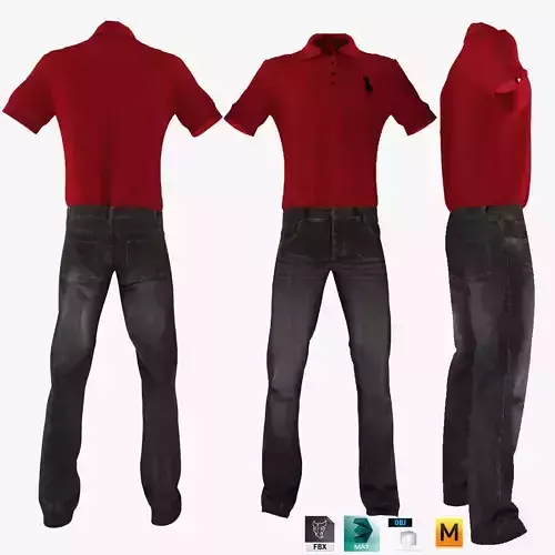 Jeans and Shirt 3D model