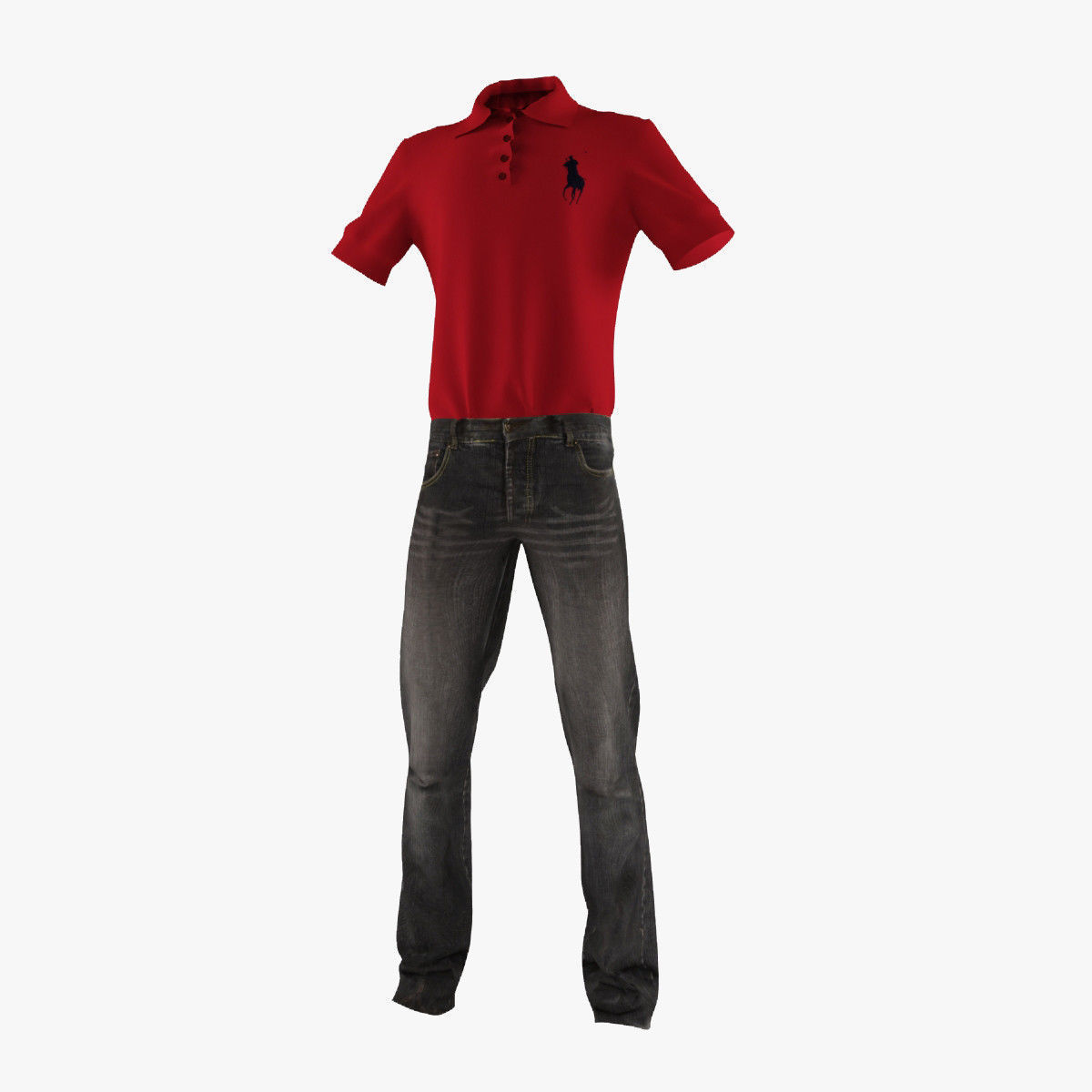 Jeans and Shirt 3D model_14