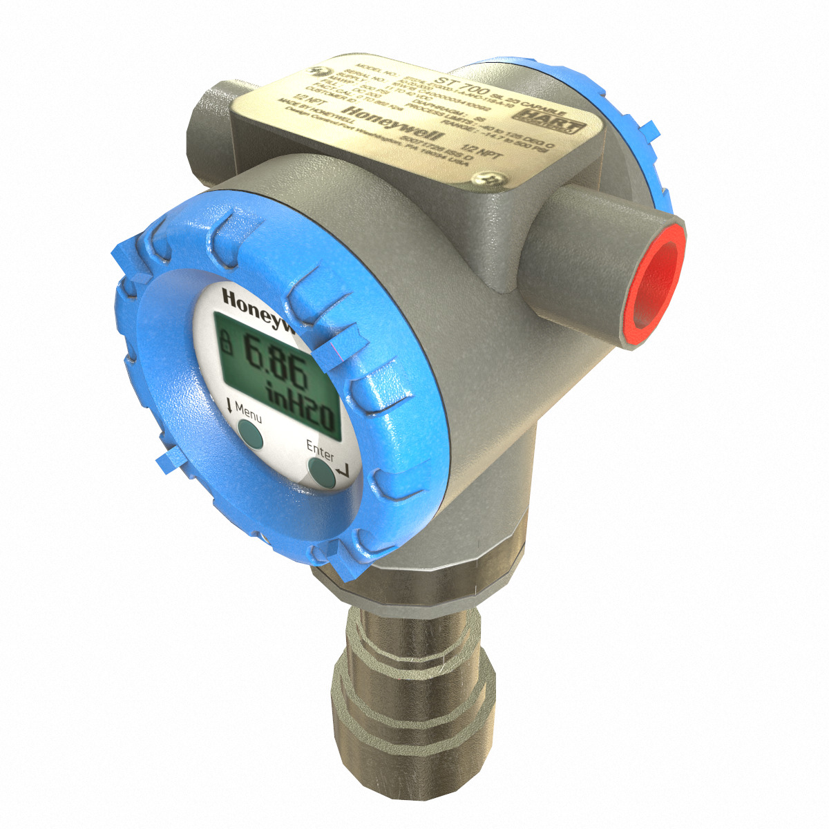 Honeywell Pressure Transmitter Low Poly Low-poly 3D model_12