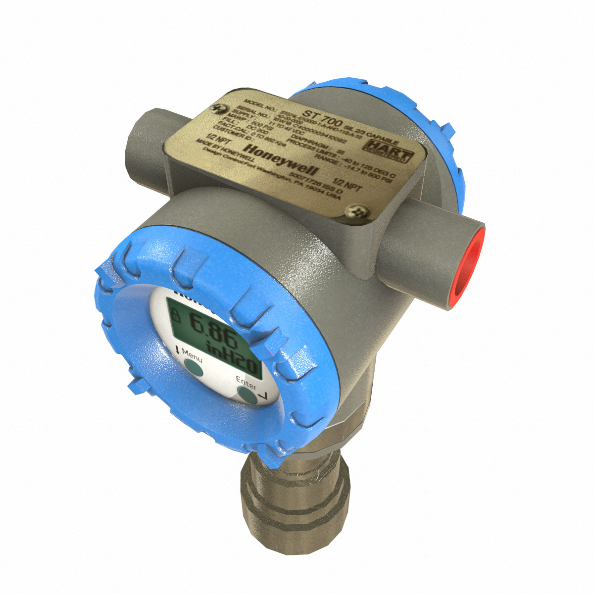 Honeywell Pressure Transmitter Low Poly Low-poly 3D model_2