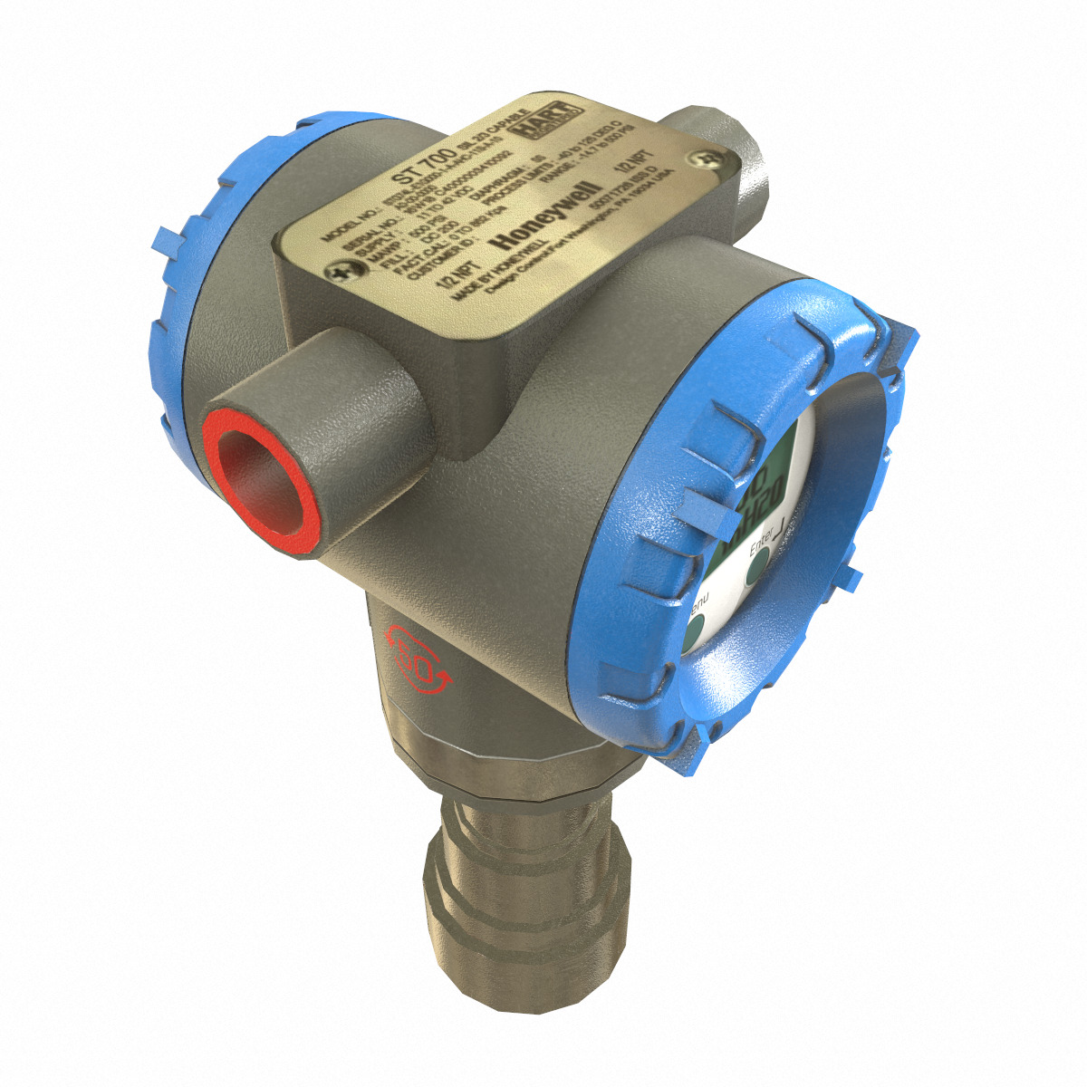 Honeywell Pressure Transmitter Low Poly Low-poly 3D model_15