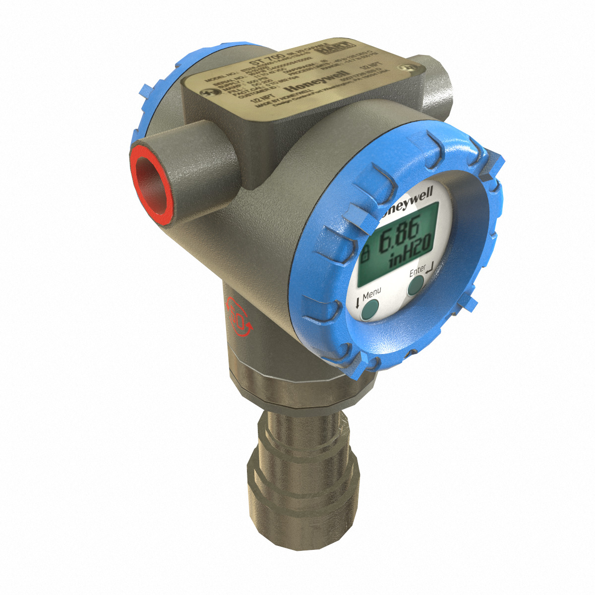 Honeywell Pressure Transmitter Low Poly Low-poly 3D model_5