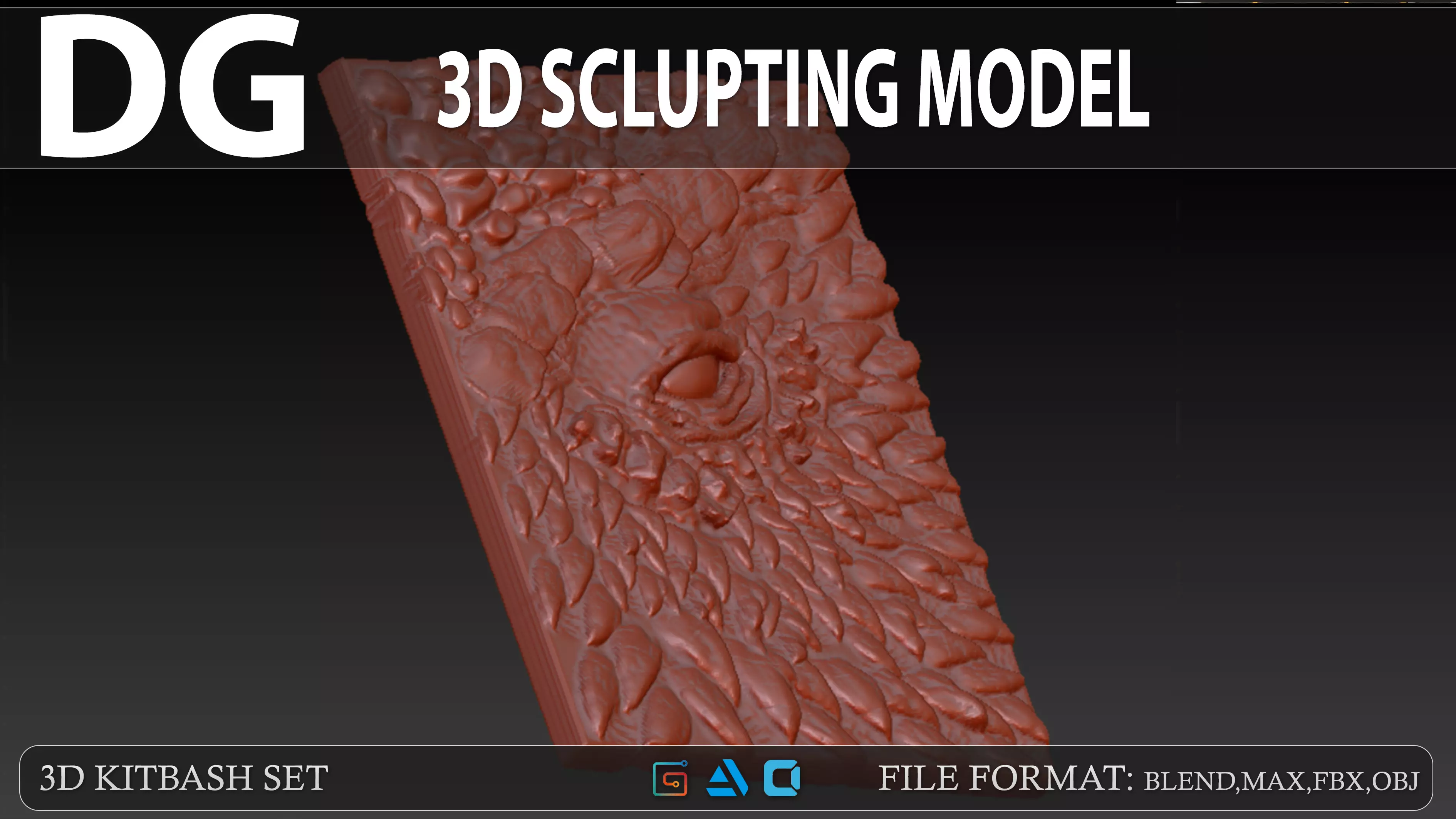 Dragon Eye Relief - High-Detail Sculpt for 3D Printing 3D print model_0