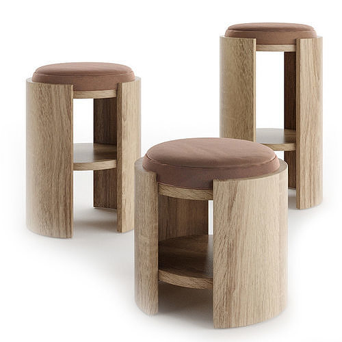 Madison Stool by Abrego 3D Model Pack 5