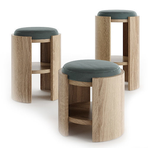 Madison Stool by Abrego 3D Model Pack 7