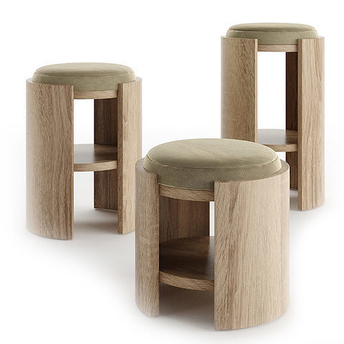 Madison Stool by Abrego 3D Model Pack 6