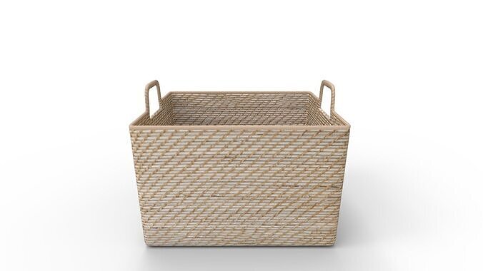 Modern Weave Harvest Basket 3D model 7