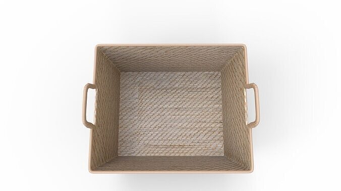 Modern Weave Harvest Basket 3D model 6