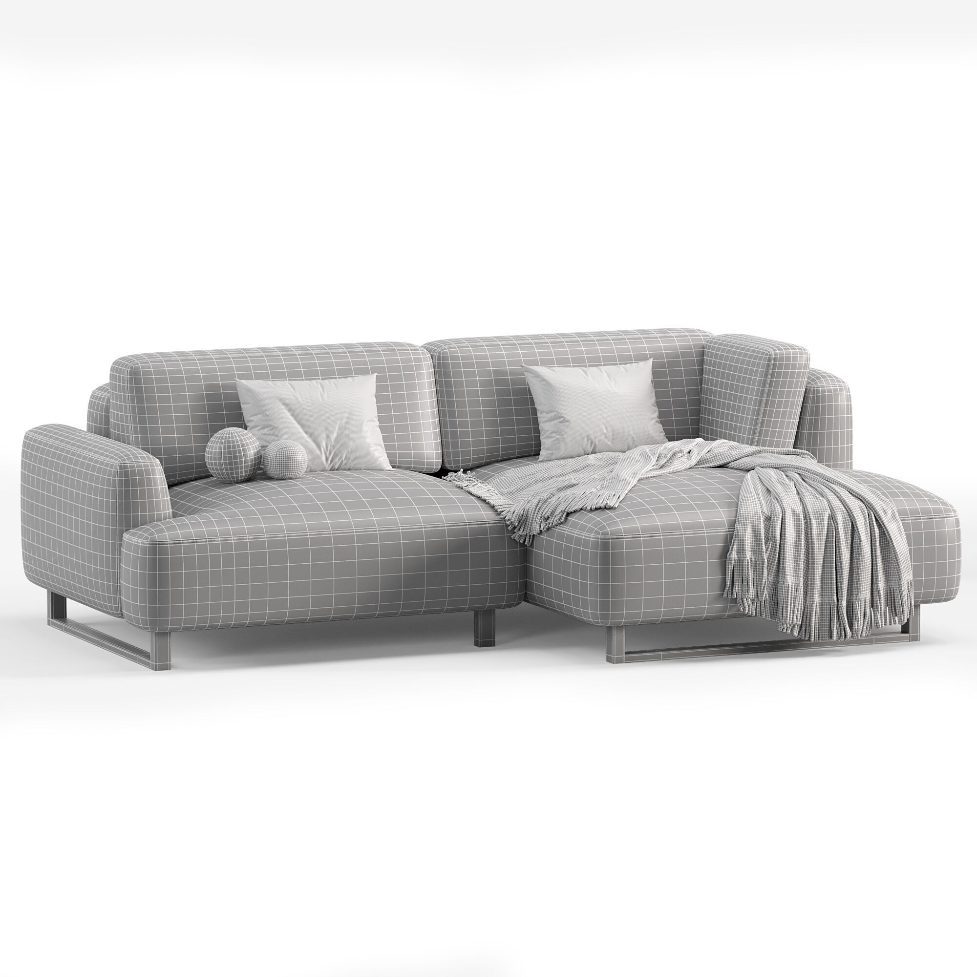 Corner sofa Onte Low-poly 3D model_5