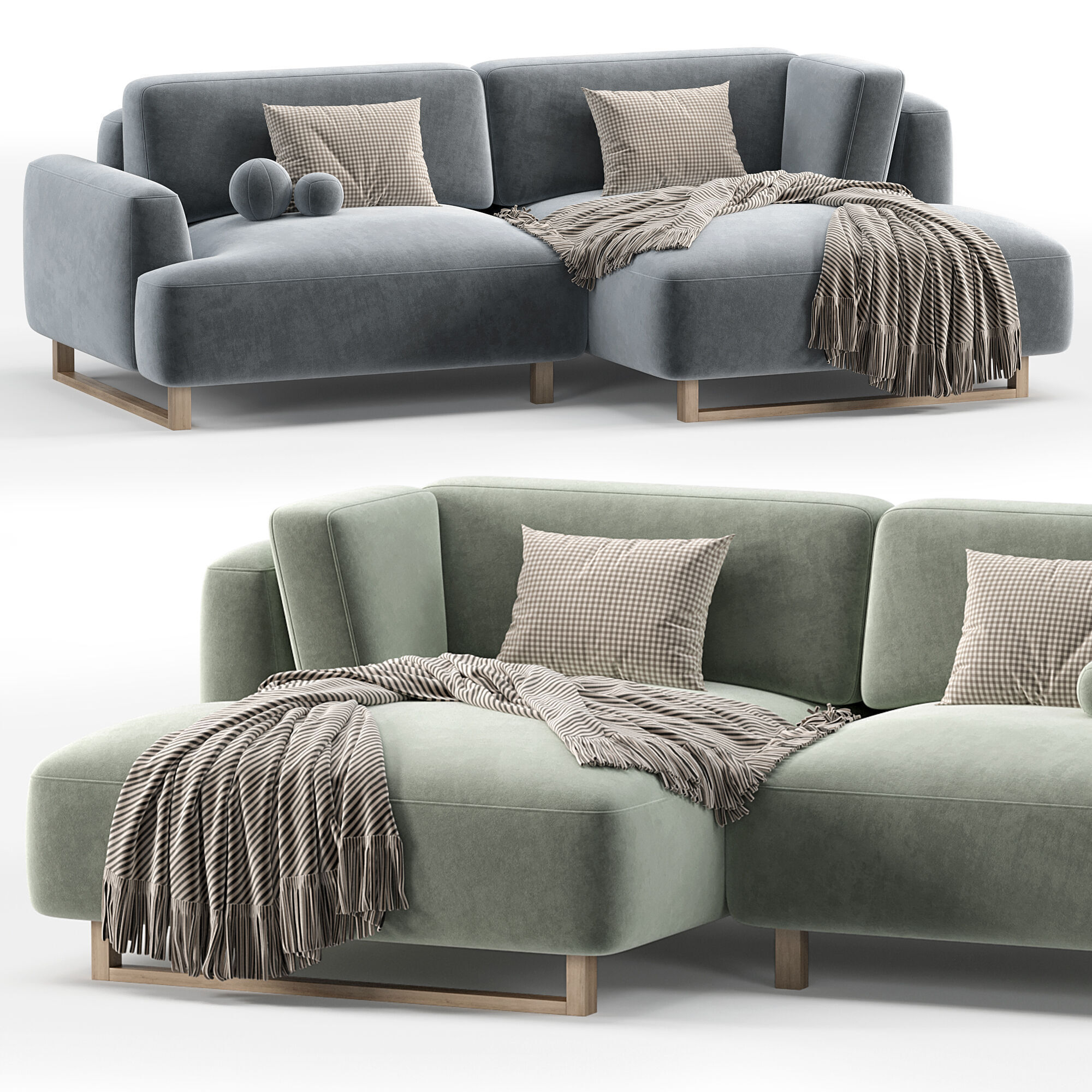 Corner sofa Onte Low-poly 3D model_2