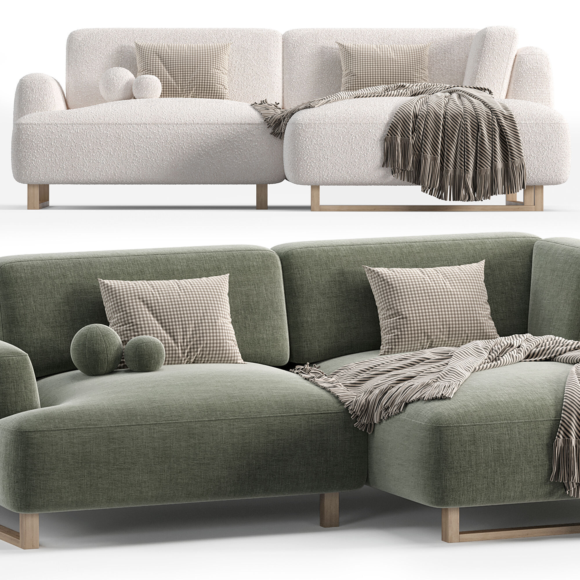 Corner sofa Onte Low-poly 3D model_3