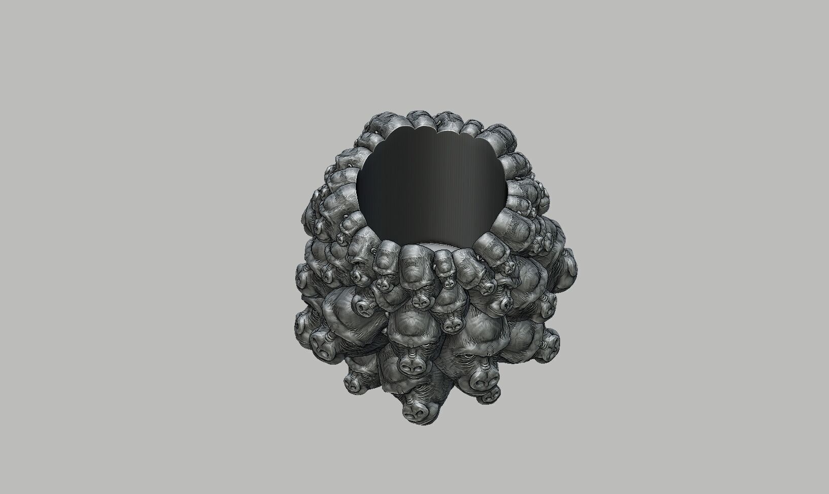 Gorilla pen holder Cyborg pen holder 3D print model_3