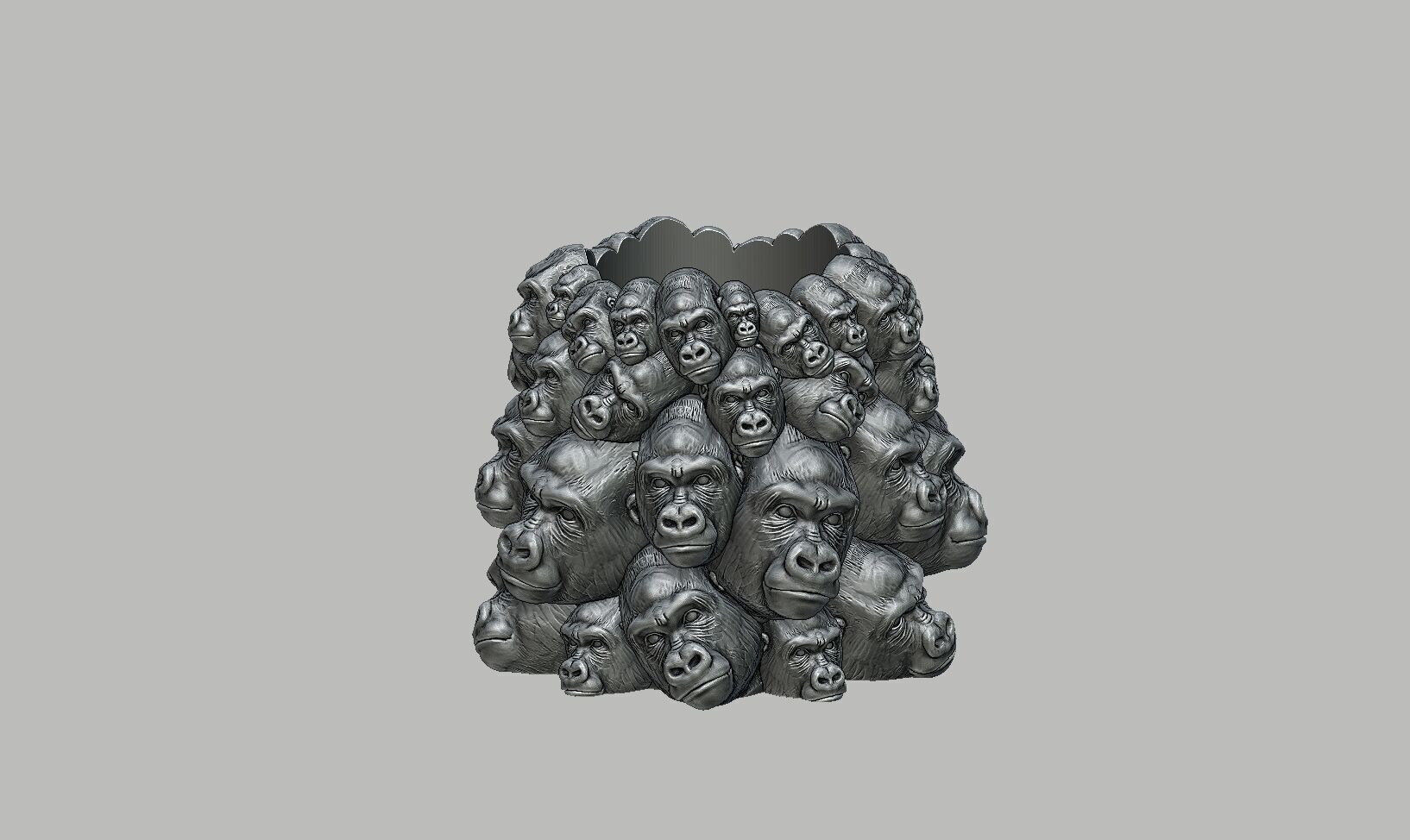 Gorilla pen holder Cyborg pen holder 3D print model_7