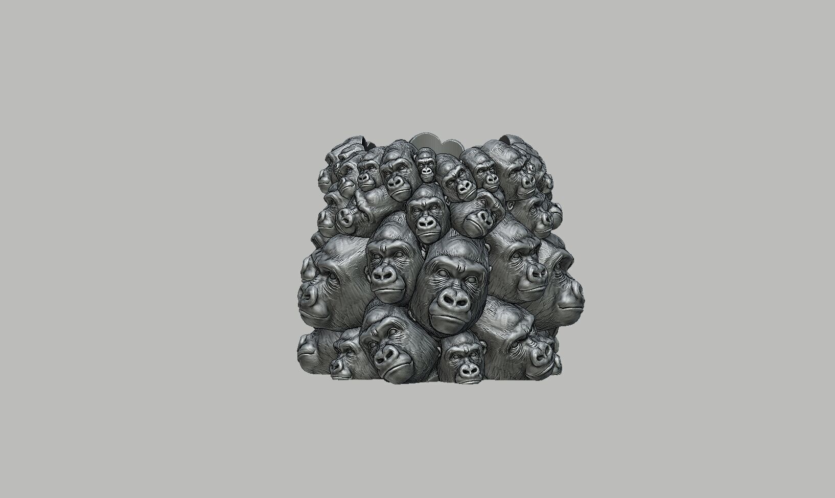 Gorilla pen holder Cyborg pen holder 3D print model_4