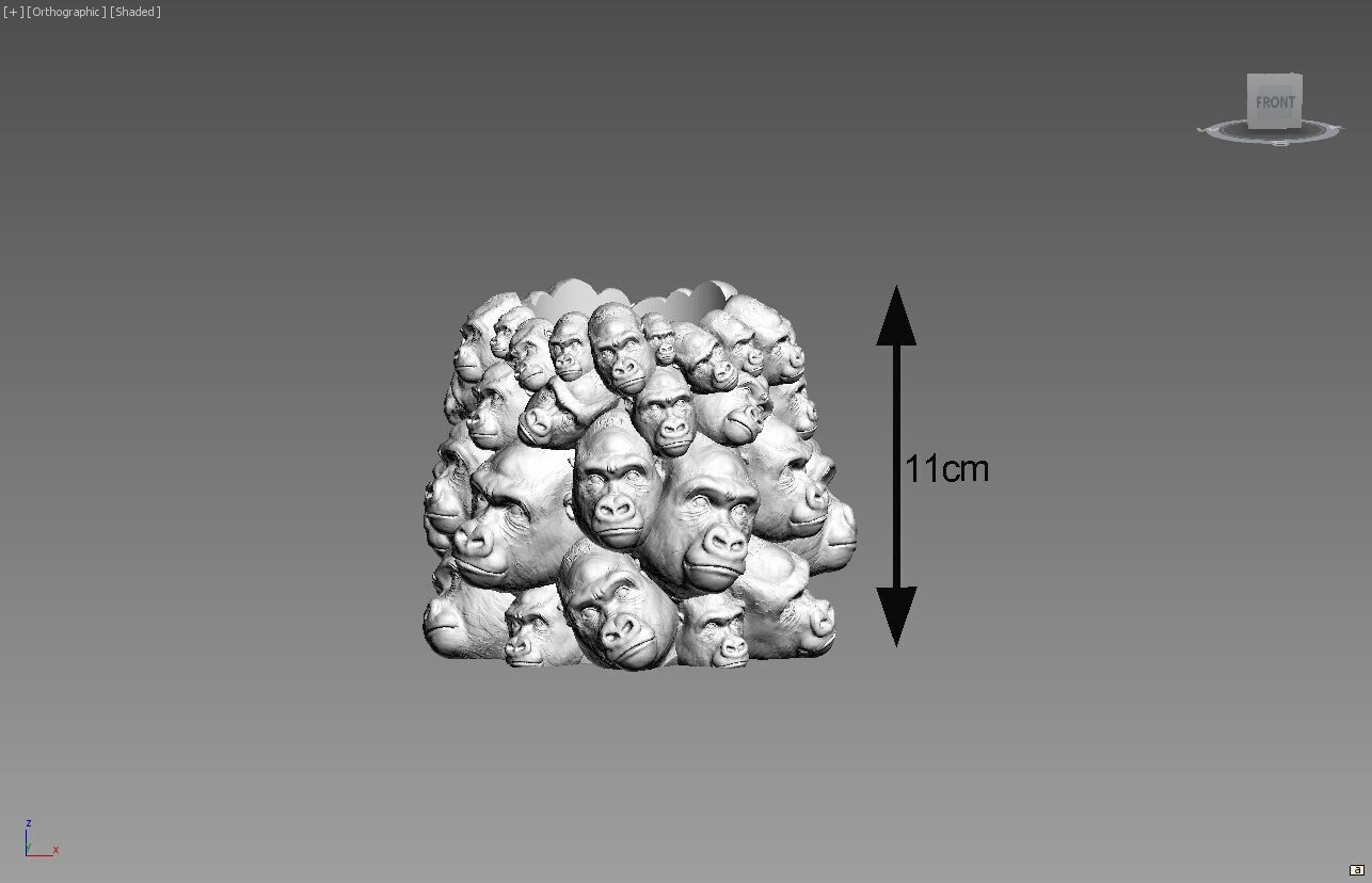 Gorilla pen holder Cyborg pen holder 3D print model_2