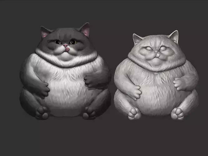 Fat cat 3D print model 3D print model