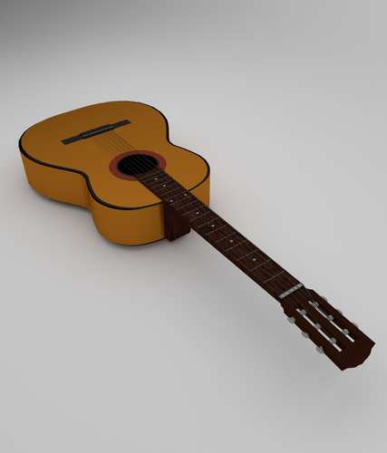 Low-Poly Classical Acoustic 6-string Guitar