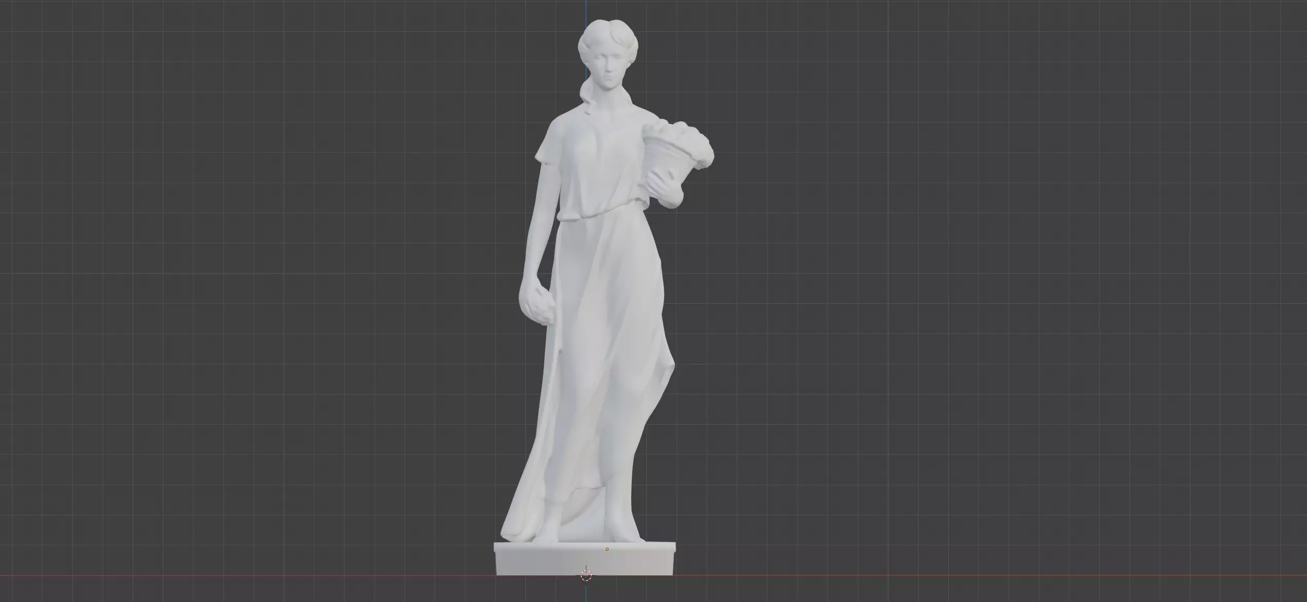 Grapes Girl Marble Statue - High Res 3D Print ready 3D print model