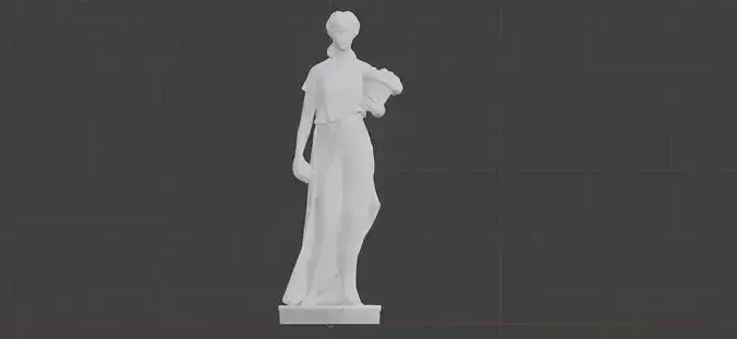Grapes Girl Marble Statue - High Res 3D Print ready