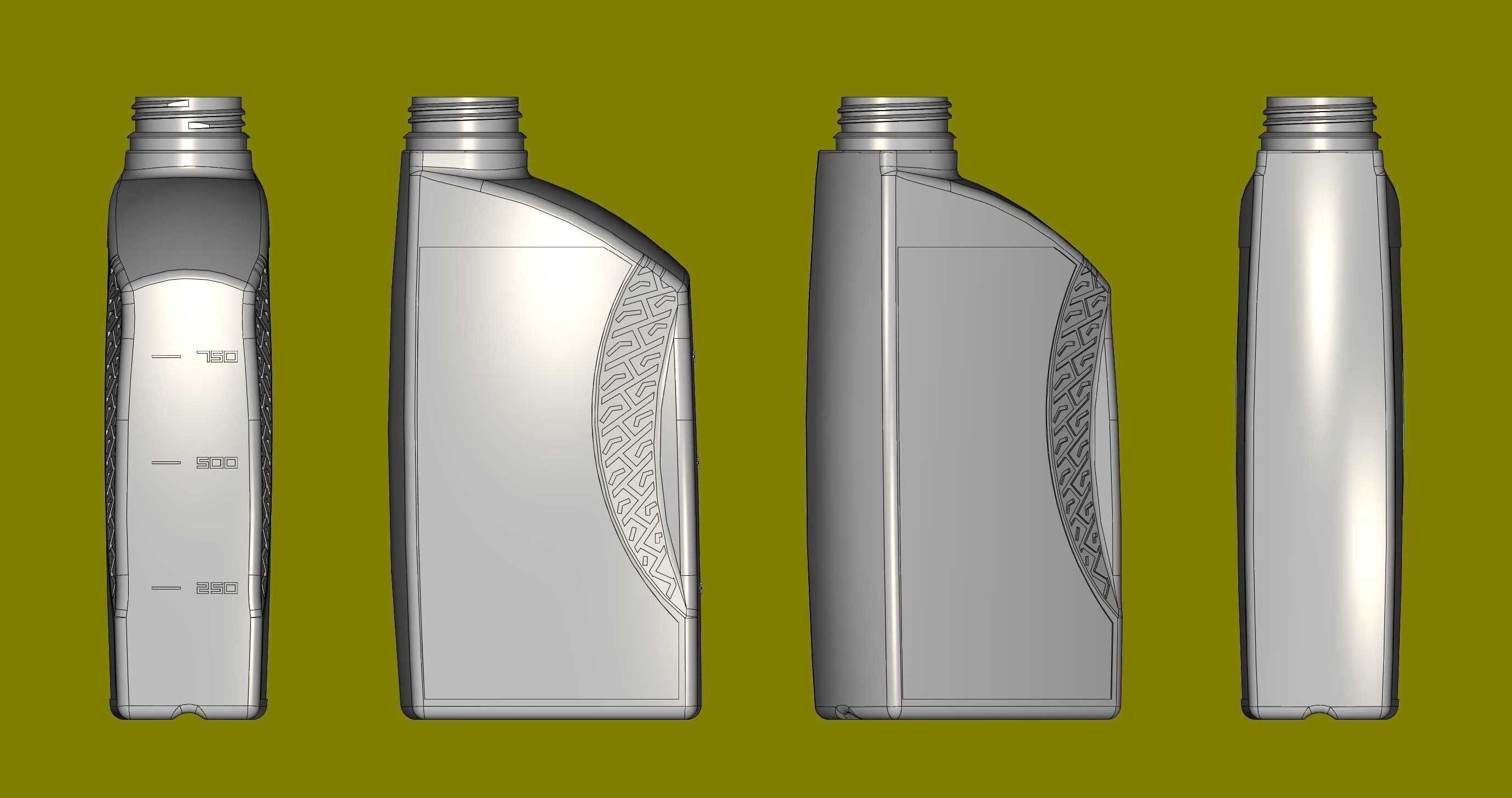 Plastic canister for engine oil A and AK 1L 3D print model_3