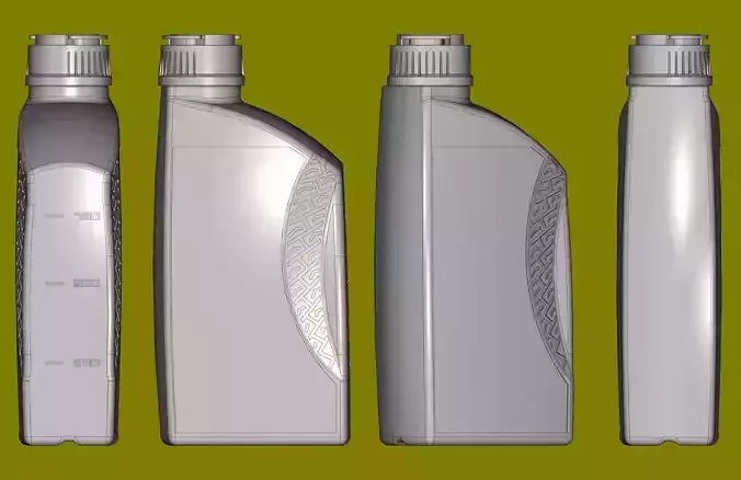 Plastic canister for engine oil A and AK 1L 3D print model