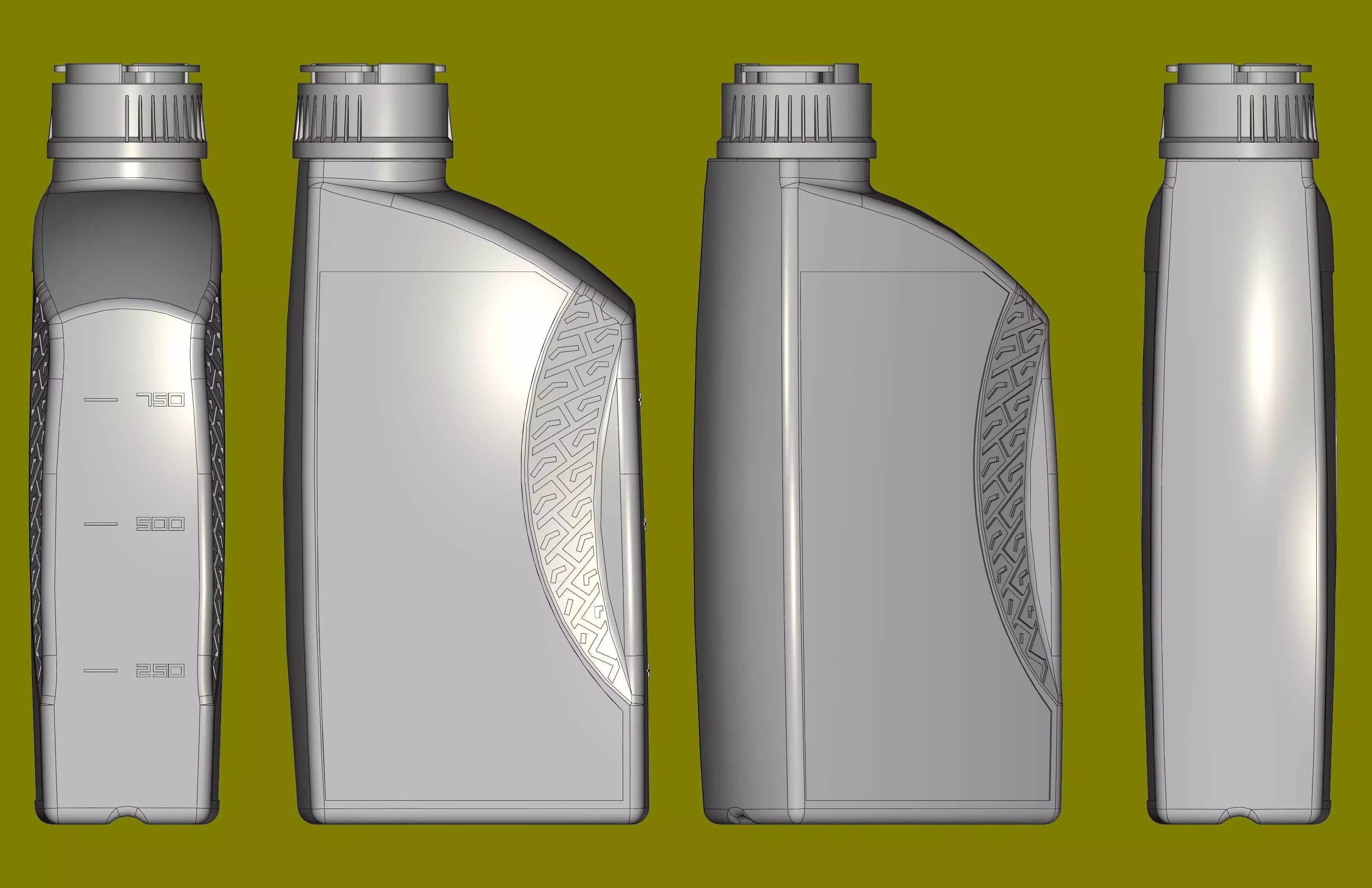 Plastic canister for engine oil A and AK 1L 3D print model_0