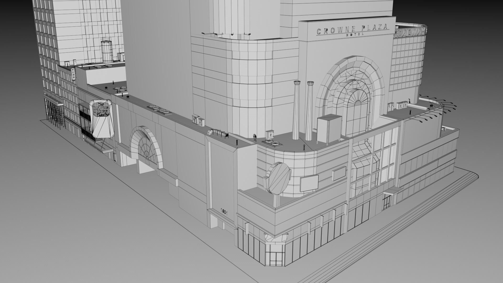 Realistic NYC Times Square 6 Buildings Collection Pack Low-poly 3D model_24