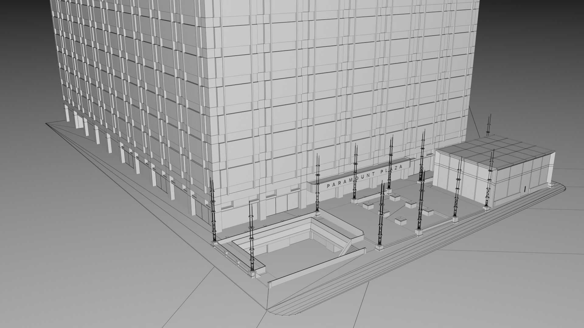 Realistic NYC Times Square 6 Buildings Collection Pack Low-poly 3D model_35