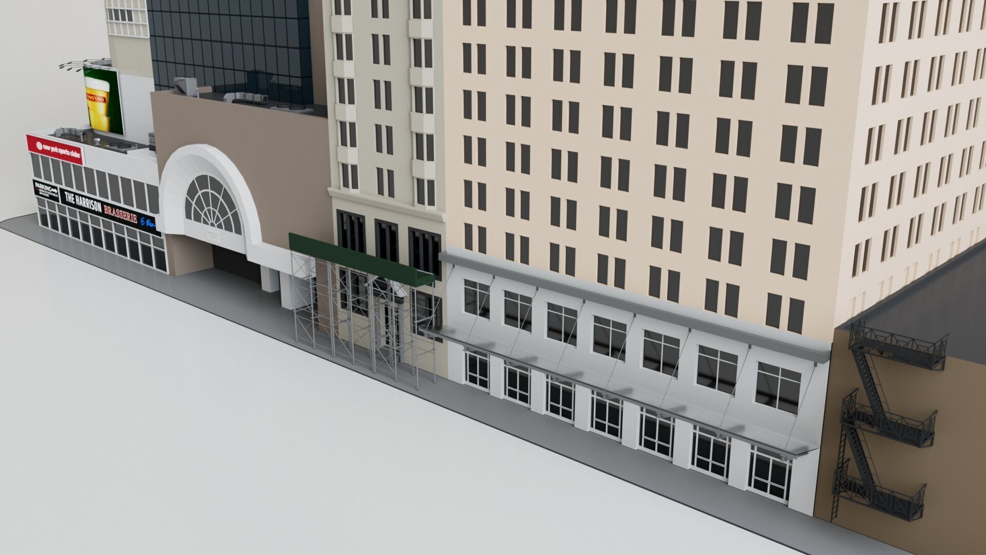 Realistic NYC Times Square 6 Buildings Collection Pack Low-poly 3D model_25