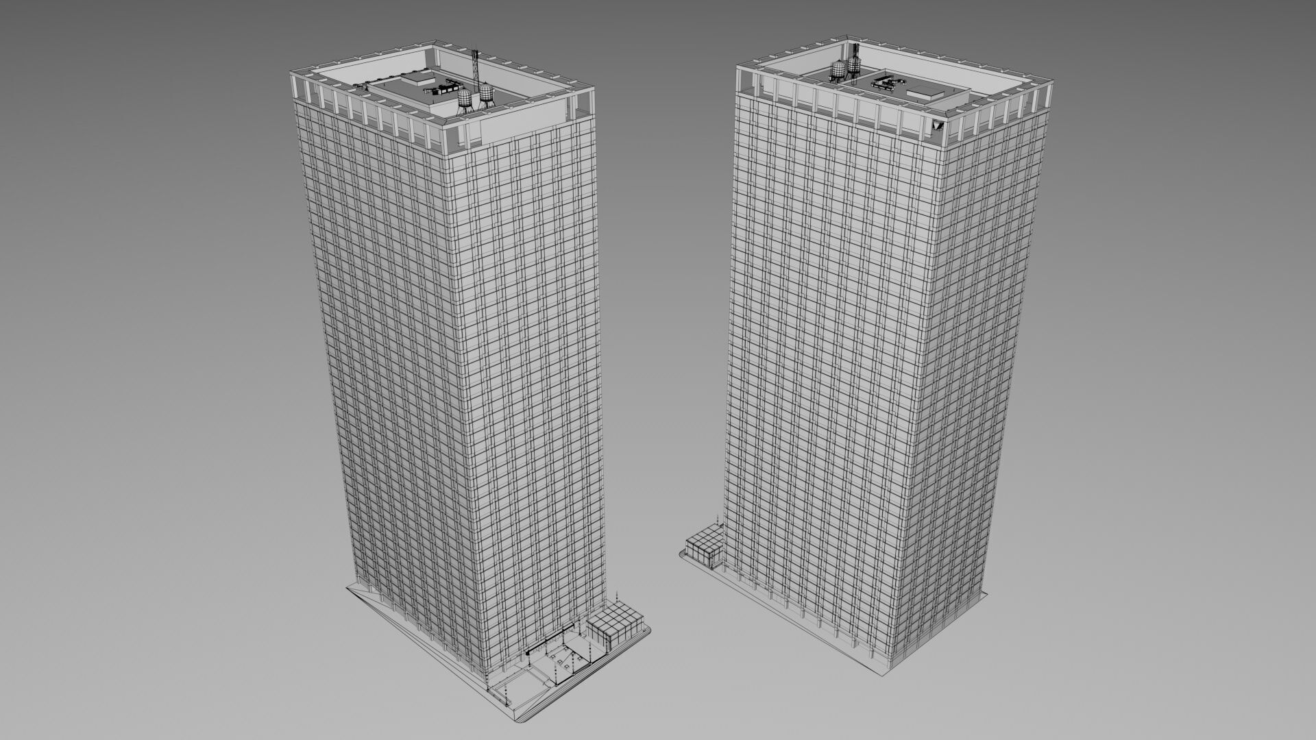 Realistic NYC Times Square 6 Buildings Collection Pack Low-poly 3D model_33