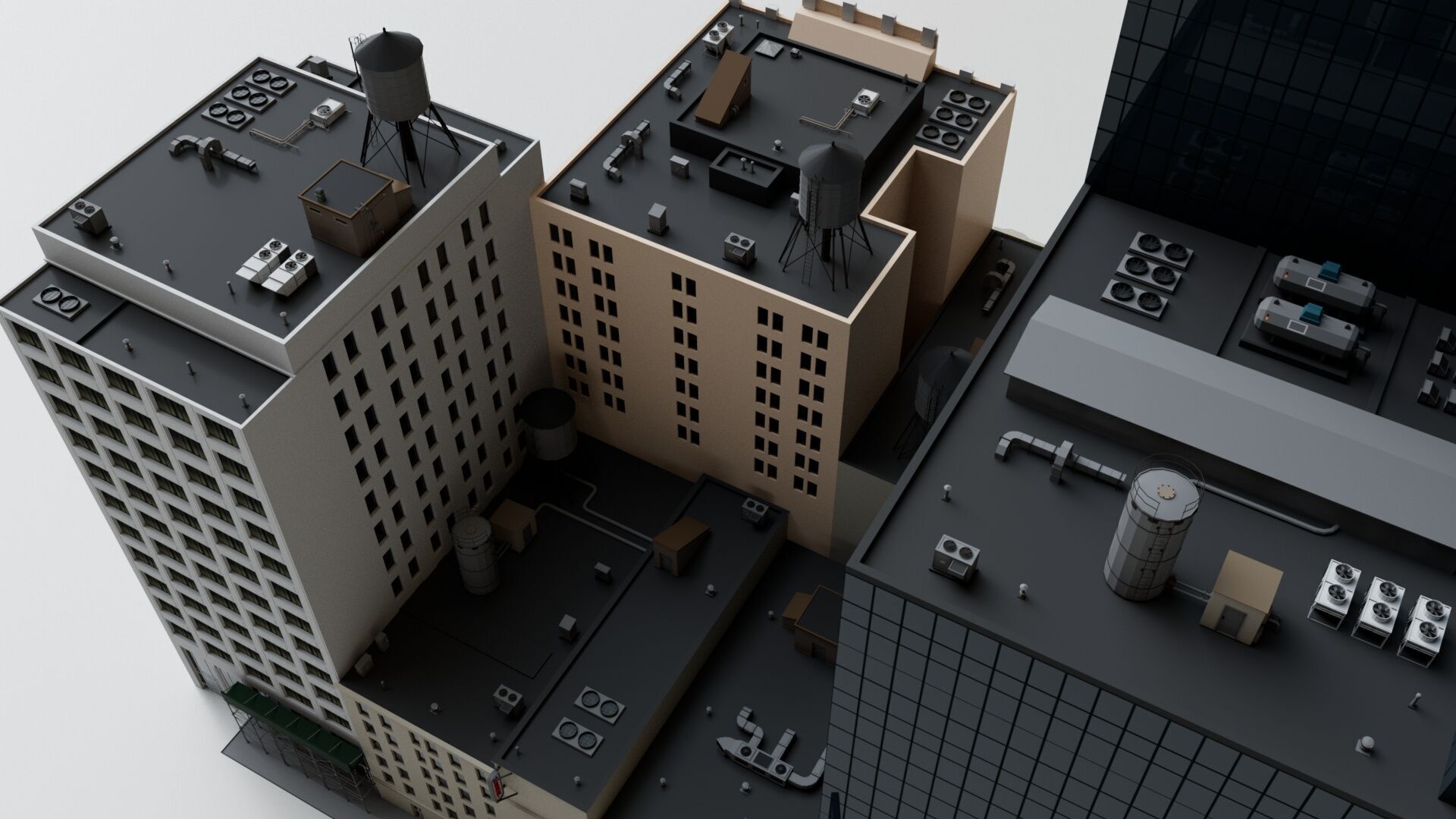 Realistic NYC Times Square 6 Buildings Collection Pack Low-poly 3D model_27