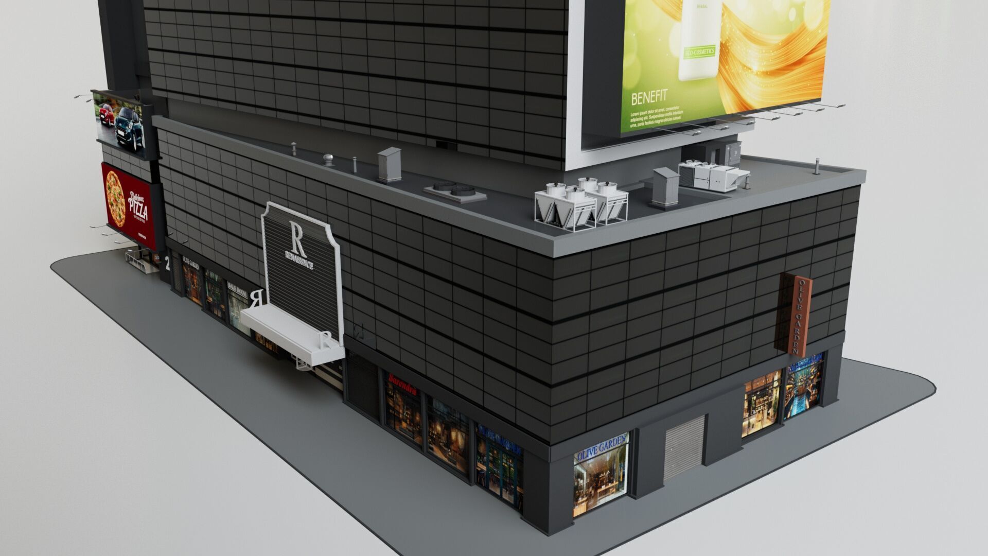 Realistic NYC Times Square 6 Buildings Collection Pack Low-poly 3D model_8