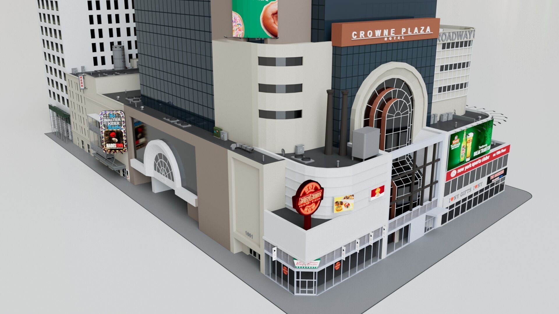 Realistic NYC Times Square 6 Buildings Collection Pack Low-poly 3D model_23