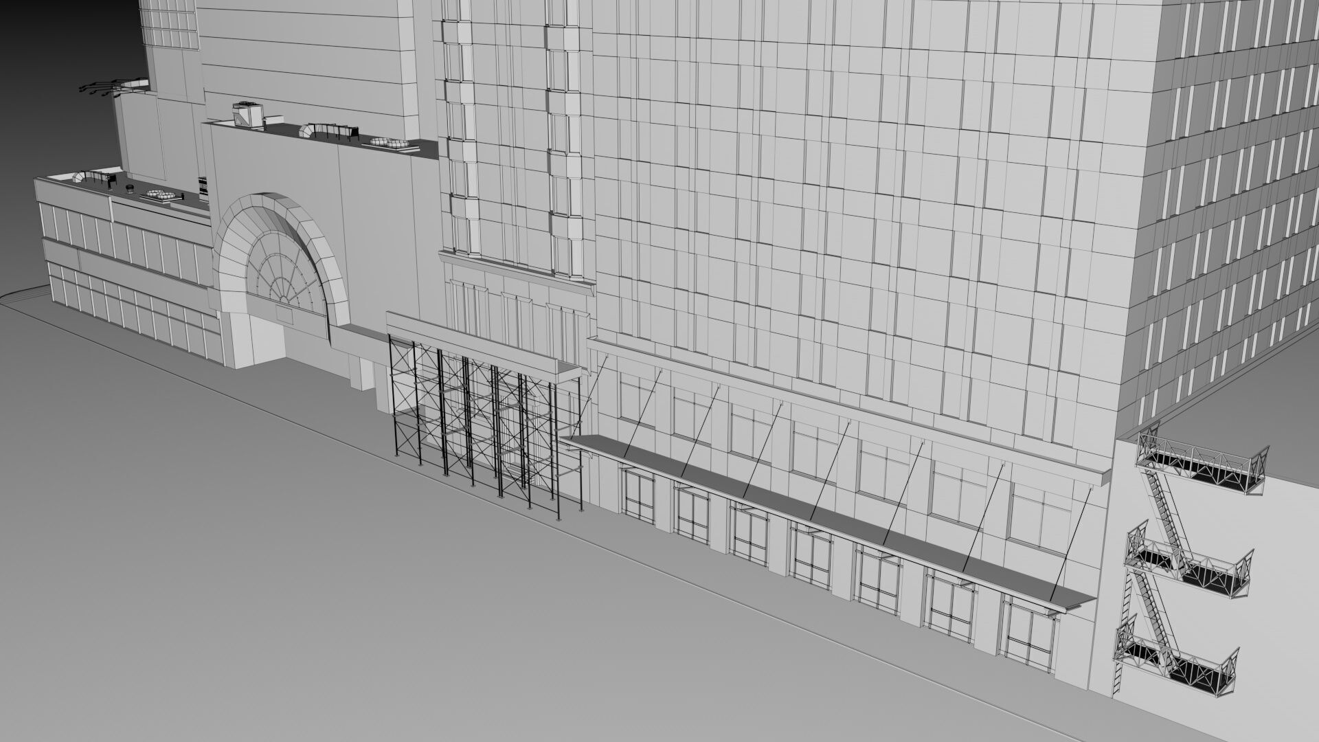 Realistic NYC Times Square 6 Buildings Collection Pack Low-poly 3D model_26