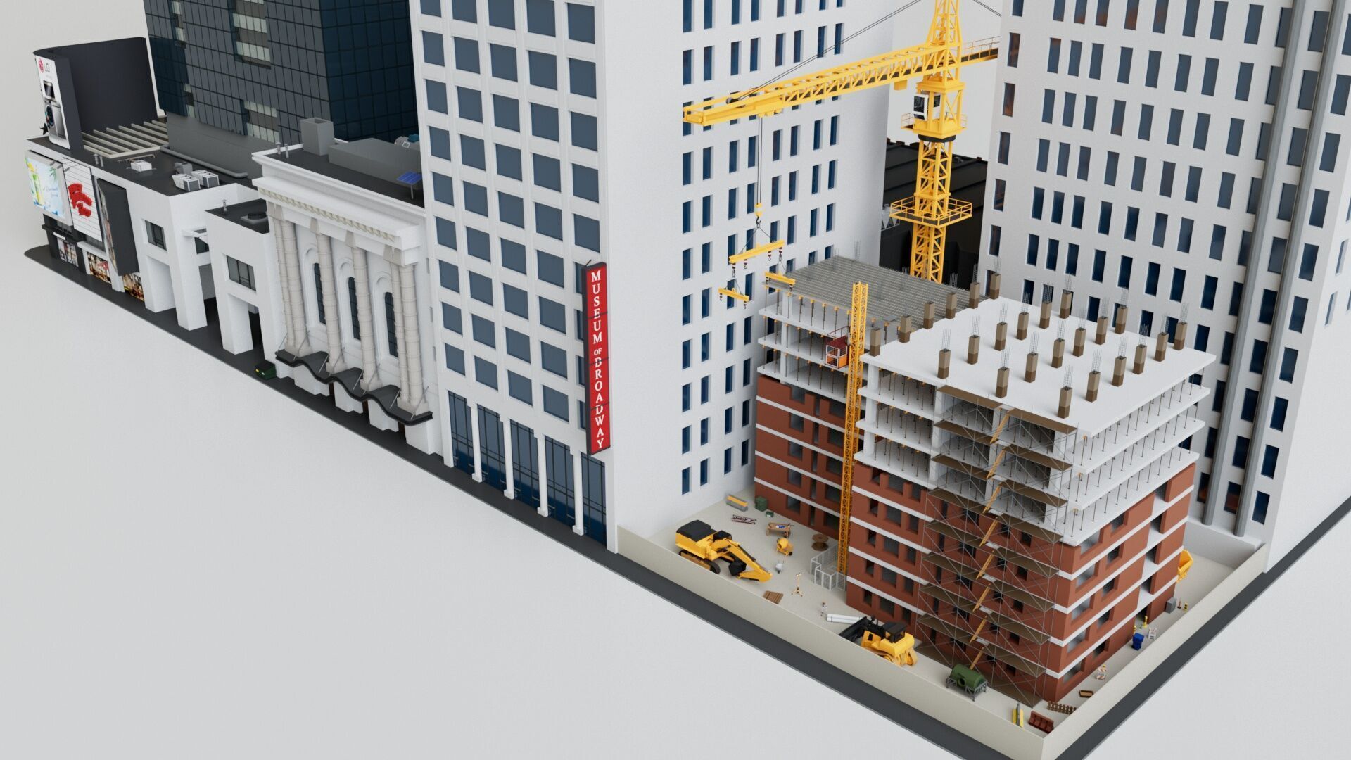 Realistic NYC Times Square 6 Buildings Collection Pack Low-poly 3D model_19