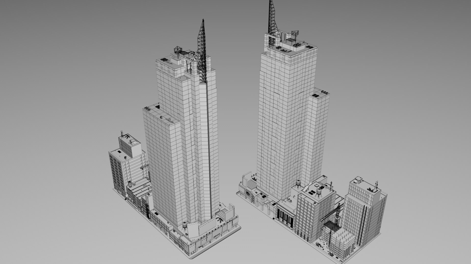 Realistic NYC Times Square 6 Buildings Collection Pack Low-poly 3D model_16