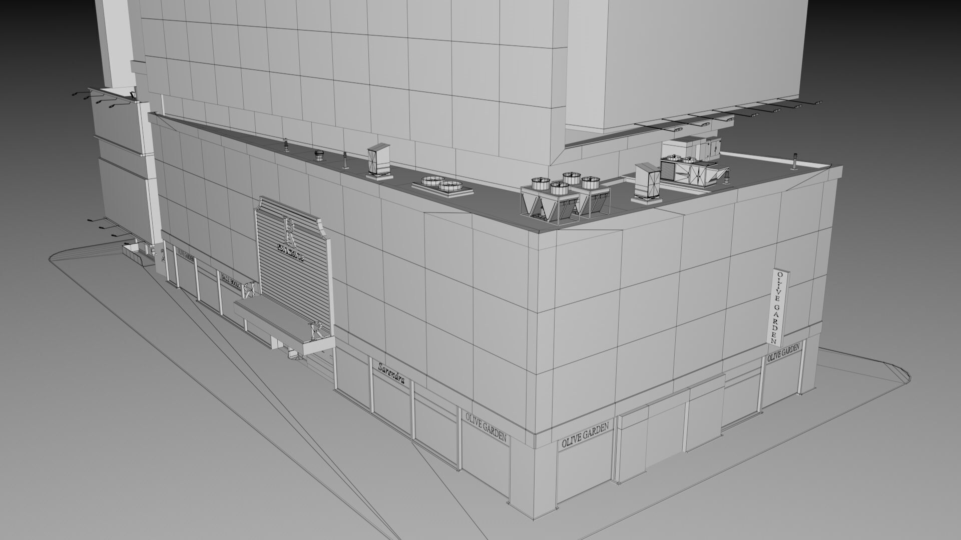 Realistic NYC Times Square 6 Buildings Collection Pack Low-poly 3D model_9