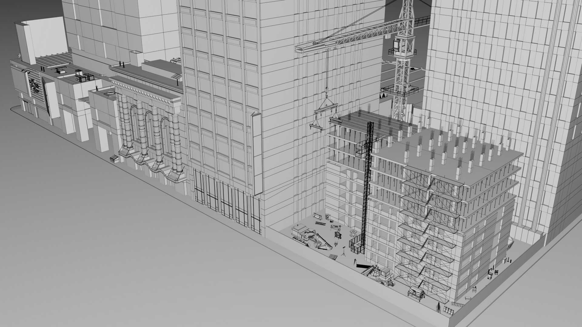 Realistic NYC Times Square 6 Buildings Collection Pack Low-poly 3D model_20