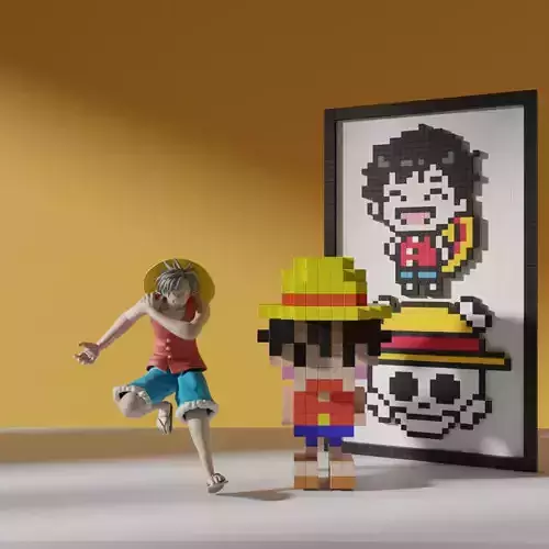 one piece luffy voxel