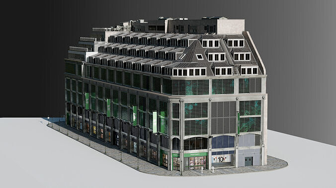 Modern Commercial Building 3D model 5